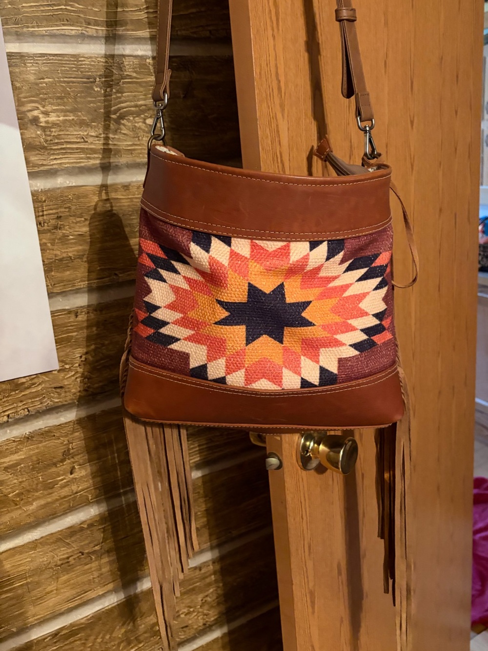 Myra bag with Southwestern Star Leather Fringe-Crossbody Bag